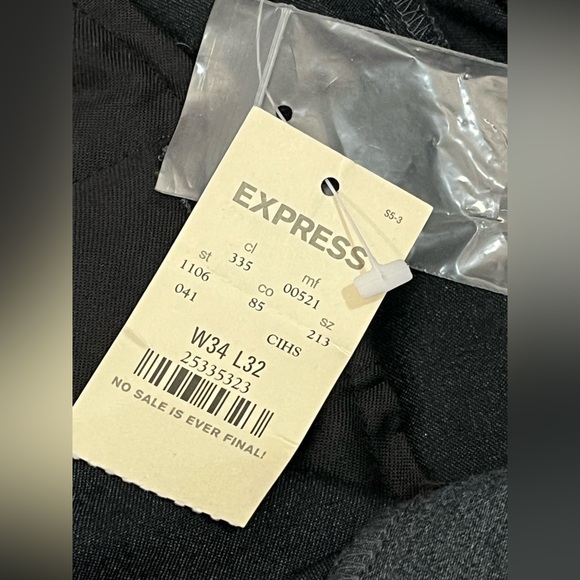 Express Charcoal Gray Trademark Relaxed Fit Wide Leg Dress Pants Men’s 34x32 - Picture 8 of 16